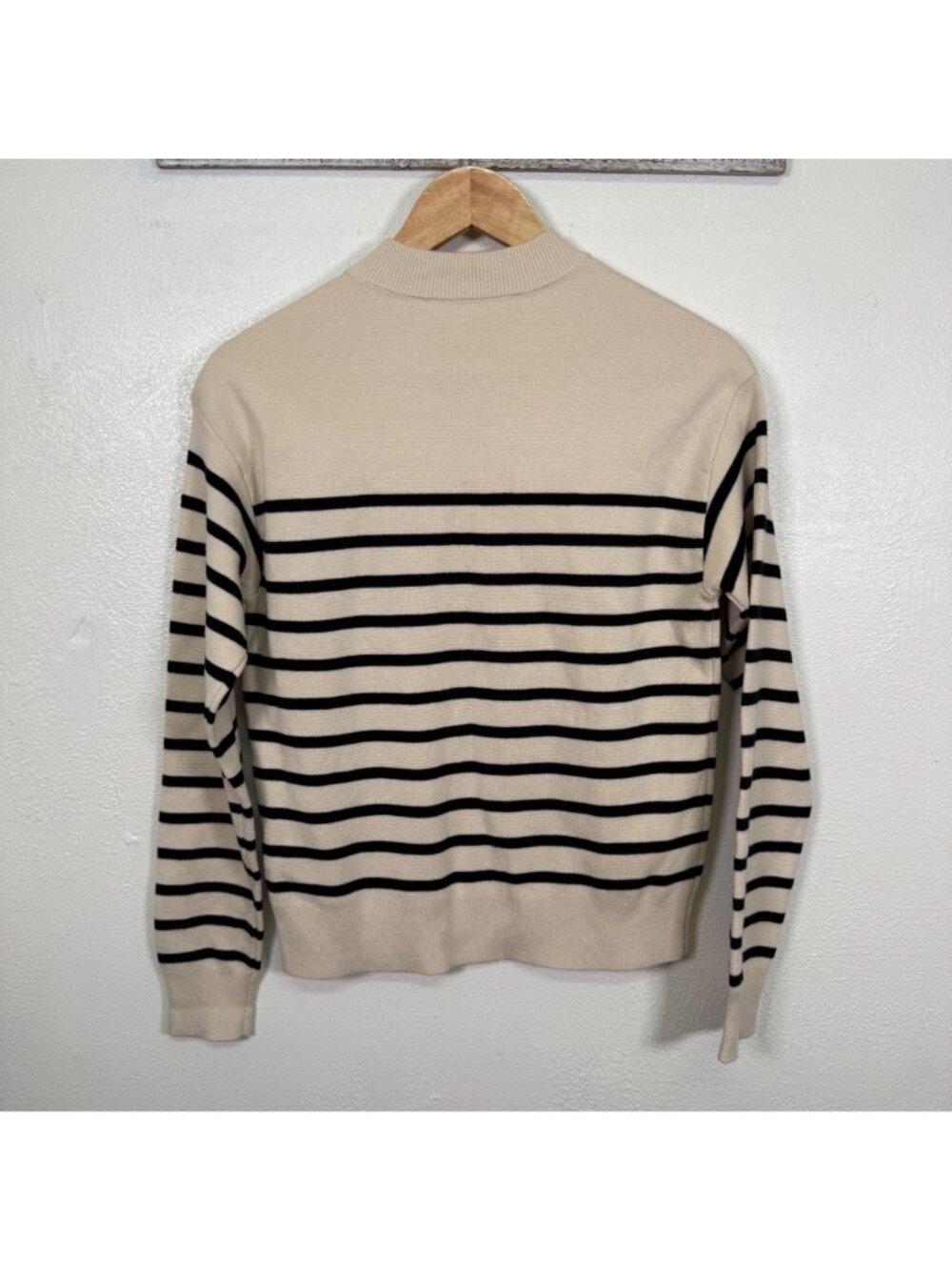 Everlane The Mariner Striped Button Shoulder Sweater Wool Cotton Preppy XS - Picture 3 of 14